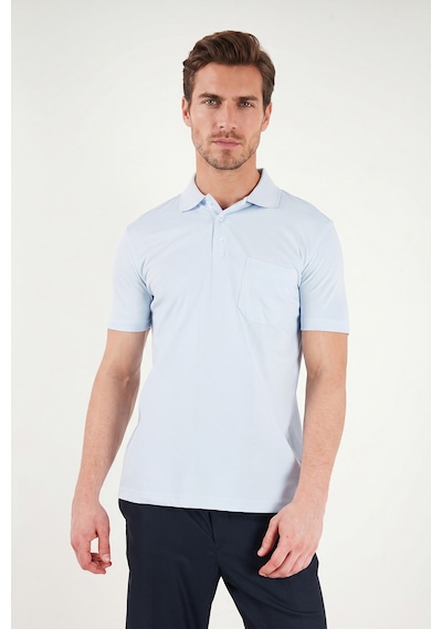 Buratti Pamuklu Regular Fit Göğüs Cepli Düğmeli Polo T Shirt Erkek Polo T Shirt 4565001 Bebe Mavi