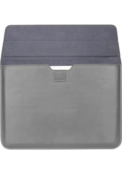 Apple Uyumlu MacBook Pro Air 13 M1-m2 2020/2022 A2179-a2337-a2338-a2251-a2159-a1989-a1708 Deri Mıknatıslı Çanta Koyu Gri