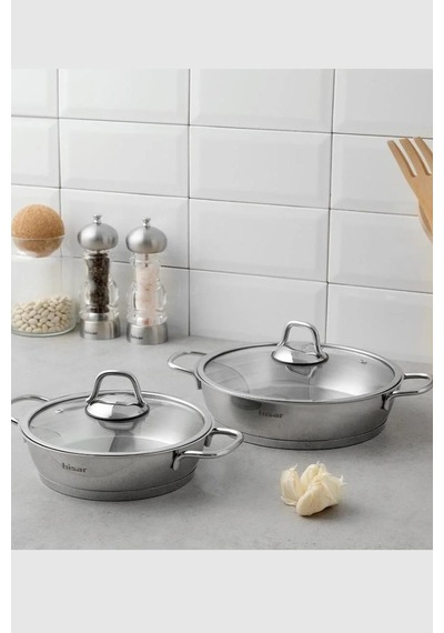 Hisar Teos Çelik 4 Parça Sahan Seti 19-22 Cm - Gri