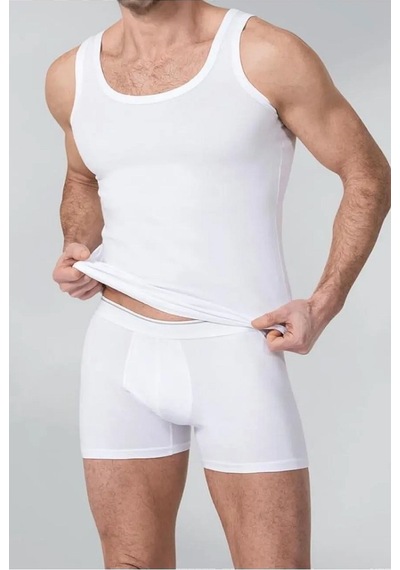 Alissa 195 Erkek Modal Atlet Boxer Takım-beyaz Beyaz