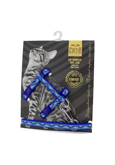 Cattie Premium Desenli Dokumadan El Yapımı Kedi Göğüs Takımı 40