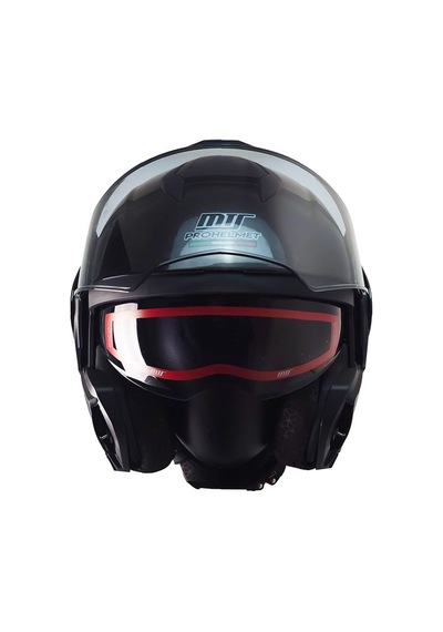 Motosiklet Kask Modüler 180 Derece Çene Açılır Abs Material Jeans Motorcu Kaskı- Siyah