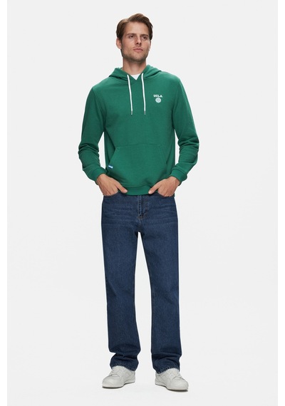 Ucla Nevada Yeşil Kapüşonlu Baskılı Standard Fit Erkek Sweatshirt Yeşil