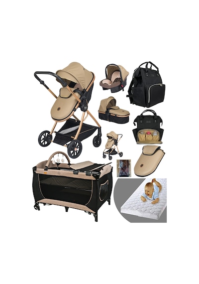 Baby Home Yeni Doğan Full 9 In 1 Set 1010 Travel Sistem Bebek Arabası 560 Bebek Oyun Parkı Yatak Beşik