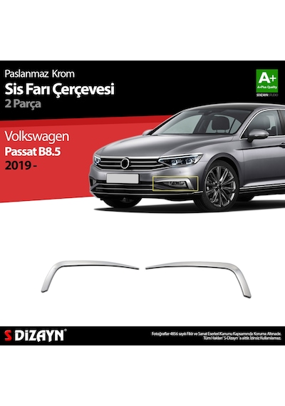 S-Dizayn Vw Passat B8.5 Krom Sis Farı Çerçevesi 2 Parça 2019 ve Ü