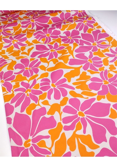 Pembe Gri Turuncu Renklerde Talalı İnce Pamuk Saten Kumaş Elbiselik & Eteklik 140x360cm-12546 Pembe,gri,turuncu
