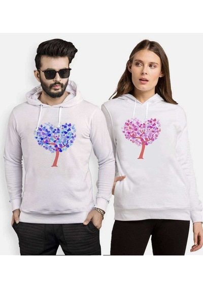 Tshirthane Sevgi Ağacı Sevgili Kombinleri Kapüşonlu Kombini