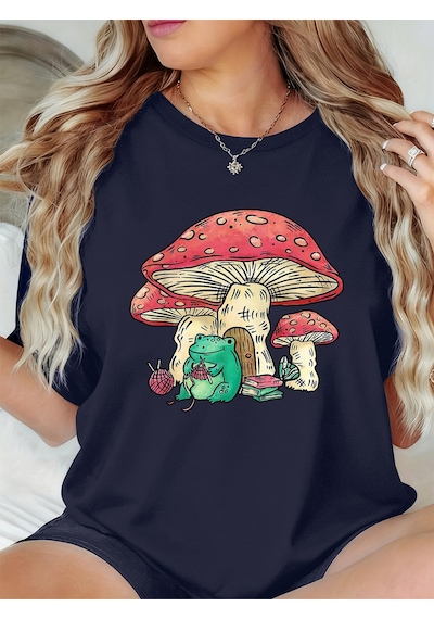 Noıssey Urban Pop Graphic Kadın Tişört Koleksiyonukod 5478 Lacivert
