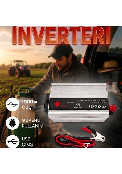 1000w Araç İnverteri Aküden Priz Çıkışı Sağlayan Güç Dönüştürücü