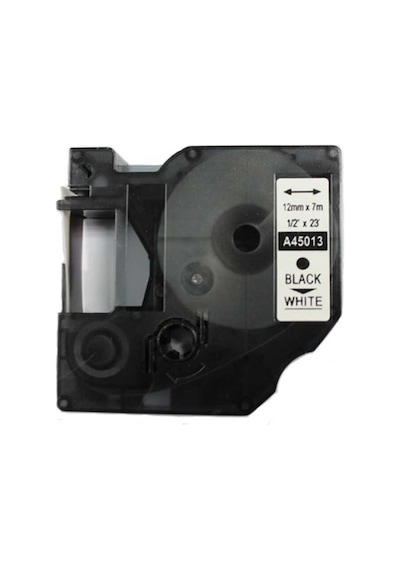 Dymo 45013 Uyumlu Beyaz-siyah D1 Yedek Şerit 12mm X 7m