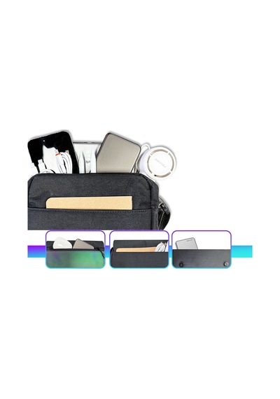 Lenyes Lb711 Dazzling Crossbody Serisi Çok Amaçlı Su Geçirmez Çapraz Vücut Çantası Siyah Siyah
