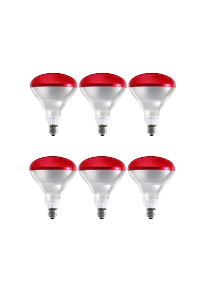 6 Adet 250w Kızılötesi Isıtıcılı Hayvan Isıtma Ve Kuluçka Lambası Kırmızı Işık E27 Kalın Duy 1