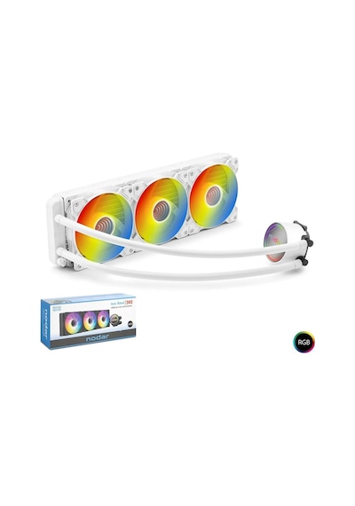 Nodar Nd2506 Sıvı Soğutma Fan 360 Argb 36cm Beyaz Kdo