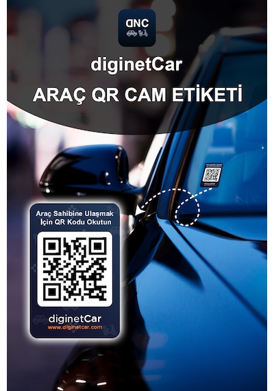 Araç Karekod Cam Etiketi Qr Kod Kimlik - Araç Numaratörü - Qr Co