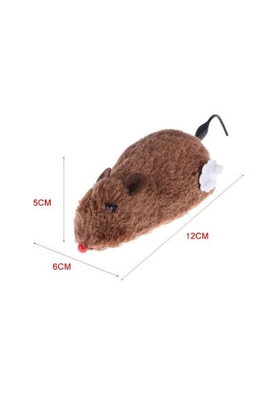 BUFFER® Kurmalı Kedi Eğitim Oyuncağı Tüylü Peluş Fare