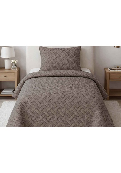 Merinos Elegance Yatak Örtüsü Seti Tek Kişilik Aleda Vizon