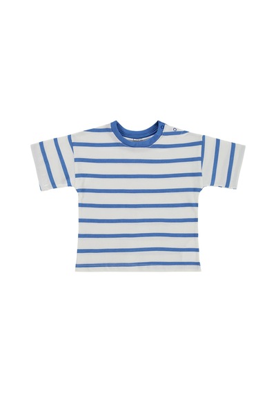 Civil Baby Çizgili 6-18 Ay Tişört - Mavi Saks Mavisi