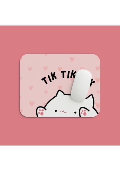 Tatlı Kedi Temalı Kalpli Ergonomik Pembe Mouse Pad - 23x19 Cm - Kaydırmaz Tabanlı Kaliteli Fare Altlığı Mousepad