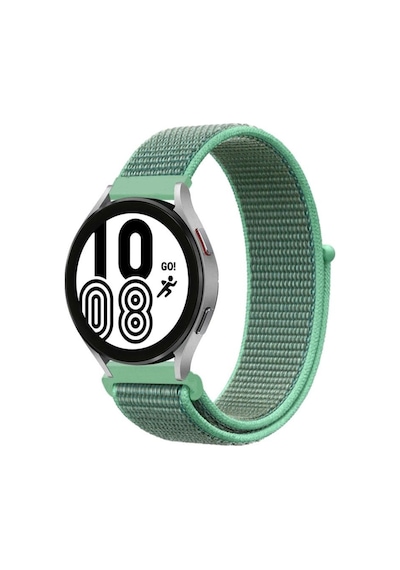 Samsung Galaxy Watch 4 Hasırlı Cırtcırtlı Kordon - Turkuaz Diğer
