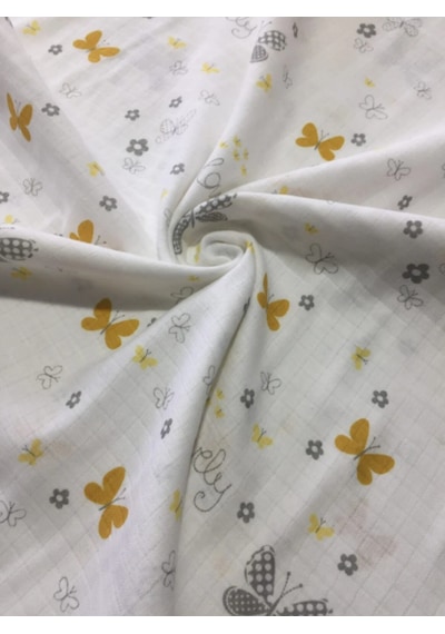 Müslin Örtü 100x120 3 Adet Ağız Bezi Hediyeli Beyaz - Sarı