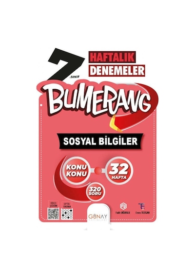 7. Sınıf Bumerang 32 Haftalık Sosyal Bilgiler Denemeleri - Emre Tezcan - Günay Yayıncılık