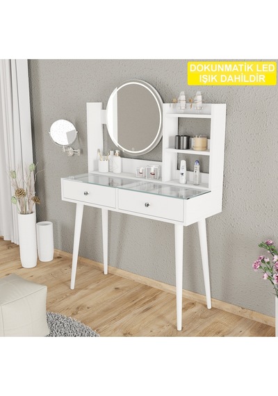 Parıltı Makyaj Masası Beyaz