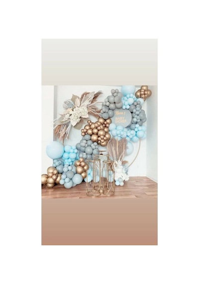 Pastel Balon Krom Gold Balon Konsept Balon Zinciri Mix