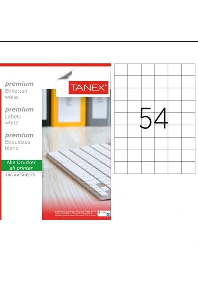Tanex Tw-2054 35X33.16MMx100Ad.Lazer Yazıcı Etiketi