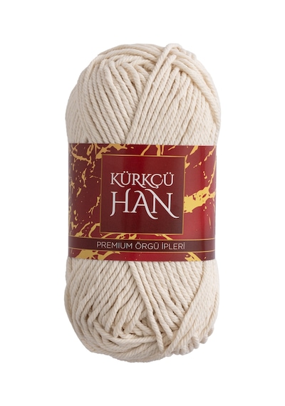 Kürkçü Han Cotton Comfort 100gr Pamuklu Makrome Punch Amigurumi Örgü İpi - Fil Dişi