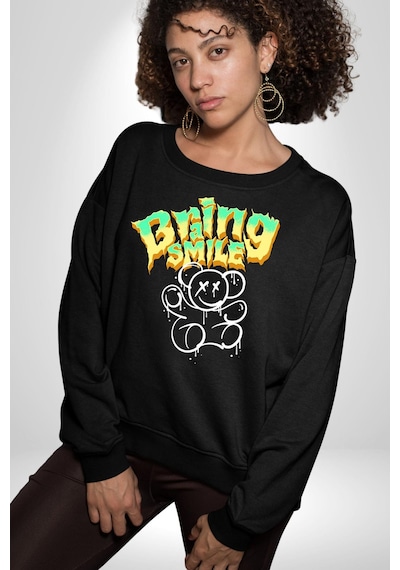 Beyin Gülüşü Unisex Siyah Sweatshirt Siyah