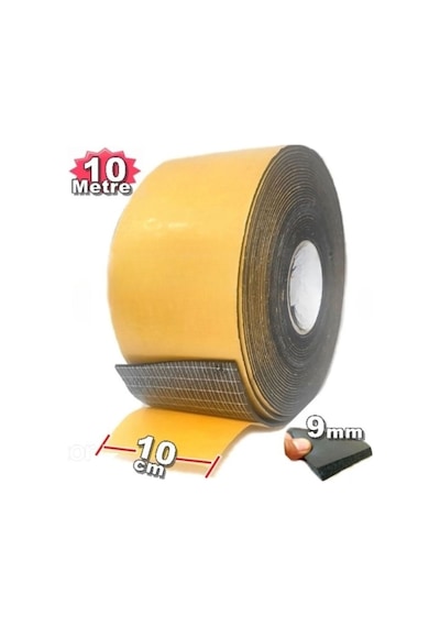 Araç Oto Ses Isı Yalıtım 10cm X 10mt 9mm Yapışkanlı Kauçuk Izolasyon Malzemesi Yalıtım Bandı