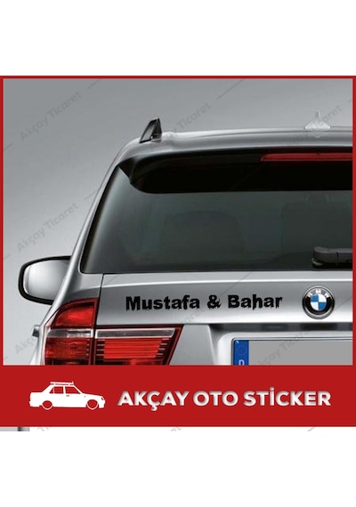 (2 Adet) Isme Özel Sticker Isim Sticker Isme Özel Araba Sticker