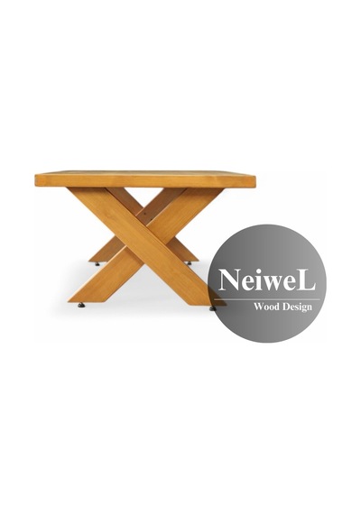 Neiwel Voel Doğal Ahşap Ofis Sehpa-70-140 Açık Ceviz
