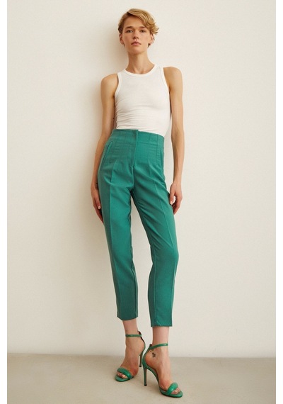 Never More Skinny Kumaş Pantolon Yeşil