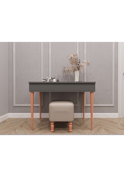 Asra Trend Aynalı Makyaj Masası MAM-01 %100 MDF Masif Ayaklı Sonoma / Livana