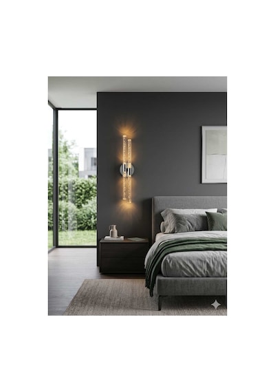 Bubbleflux Dubble Large 51 Cm Modern Tasarım Led Aplik - Duvar Lambası - Antrasit Gri - Pilli - Günışığı Antrasit Pilli