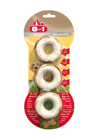 8in1 Rings Delights Tavuklu Halka Kemik Köpek Ödülü 3'lü 119 G