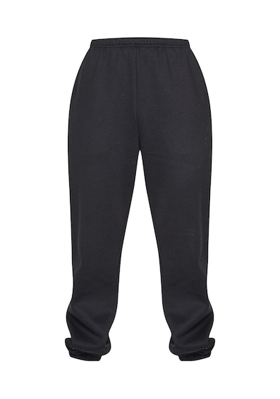 Basic Düz Eşofman Altı Jogger - Siyah Lastik Paça Yüksel Bel Siyah