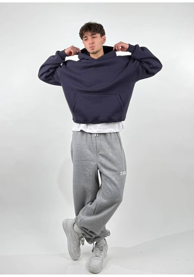 Zaee Basic Oversize Hoodie Gece Mavi