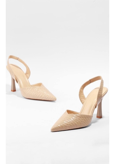 Paris Shoes Paris Bej Sade Ve Göz Alıcı Tasarımlı Topuklu Ayakkabı Z102-bej Bej