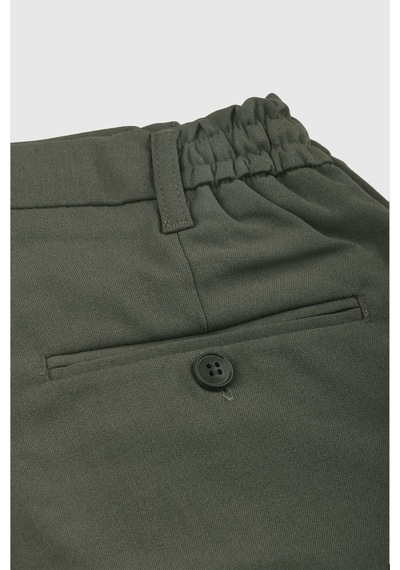 Deepsea Erkek Haki Likralı Beli Lastikli & İpli Dar Kesim Şık Kumaş Pantolon 2600572 Haki