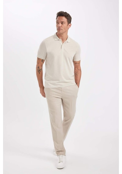 Defacto Slim Fit Dar Kesim Polo Yaka Kısa Kollu Pamuklu Tişört D0033AXNS Bej Defacto Slim Fit Dar Kesim Polo Yaka Kısa Kollu Pamuklu Tişört D0033AXNS Bej