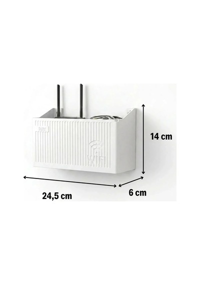Duvar Tipi Wi-fi Modem Saklama Kutusu Beyaz Kablo Düzenleyici Router Raf Organizer Çok Renkli