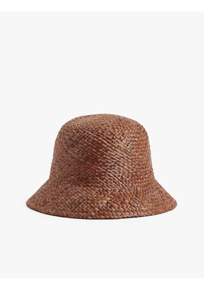 Koton Bucket Hasır Şapka Koyu Kahverengi 6sak40092aa Koyu Kahve