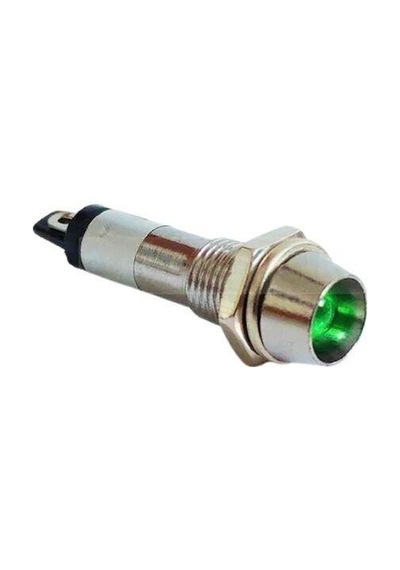 8mm 24v Metal Sinyal Lambası - Yeşil