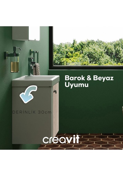 Creavit Forest Lavabo Dolabı 50 Cm Beyaz-barok Beyaz - Barok