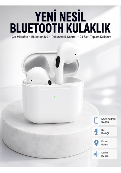 Yeni Nesil Bluetooth Kulaklık Beyaz Çhassasiyet Cevaplayabilen Kablosuz Normal