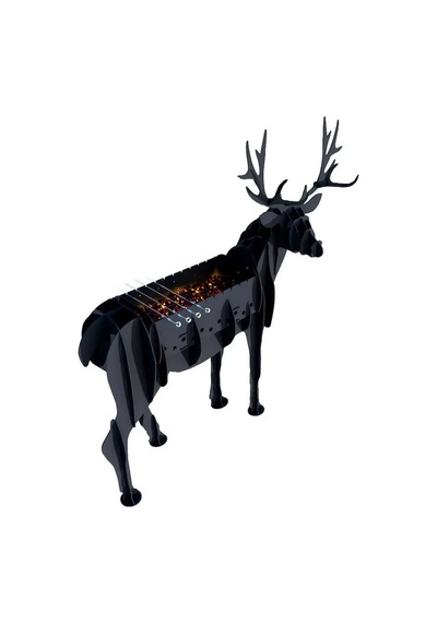 Geyik Şeklinde Mangal, Metal Geyik Mangal, Kömürlü Barbekü, Dekoratif Heykel