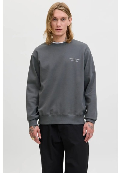 Jack & Jones Erkek Jprblachad Baskılı Bisiklet Yaka Sweatshirt 12261386 Füme Füme Jack & Jones Erkek Jprblachad Baskılı Bisiklet Yaka Sweatshirt 12261386 Füme Füme