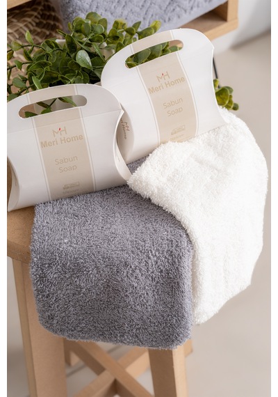 Oznhome Krem-koyu Gri Çift Kişilik 6 Parça Bornoz Seti Krem - Gri